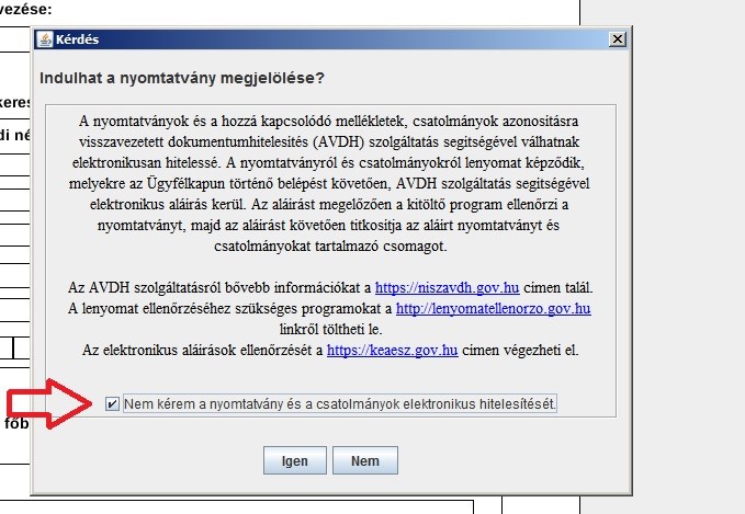 nem szükséges AVDH aláírással ellátni