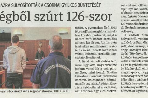 Féltékenységből szúrt 126-szor